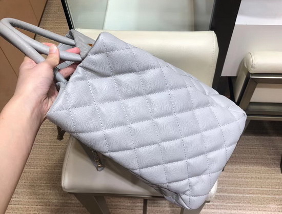 Chanel Large Shopping Bag in Elephant Grey Grained Calfskin