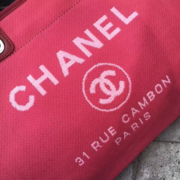 Chanel Large Shopping Bag in Fuchsia Printed Fabric