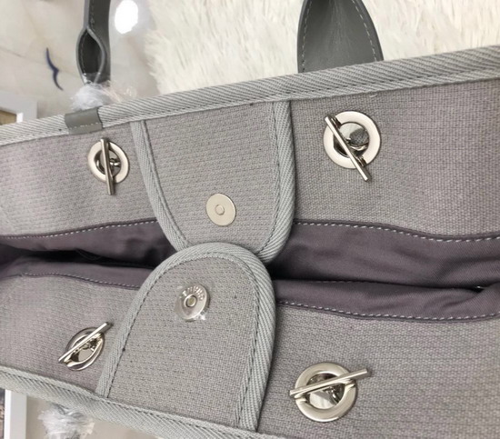 Chanel Large Shopping Bag in Grey Canvas