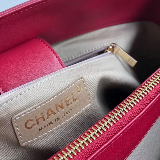 Chanel Large Shopping Bag in Red Chevron Calfskin A57553