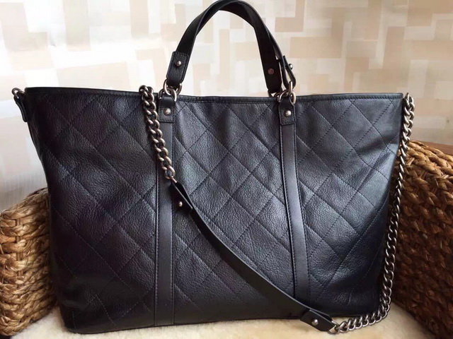 Chanel Large Shopping Tote Black Calfskin for Sale