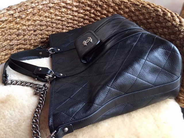 Chanel Large Shopping Tote Black Calfskin for Sale