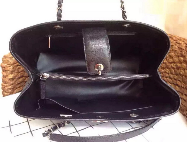 Chanel Large Shopping Tote in Black Caviar Leather for Sale