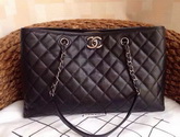 Chanel Large Shopping Tote in Black Caviar Leather for Sale