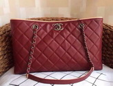 Chanel Large Shopping Tote in Red Caviar Leather for Sale