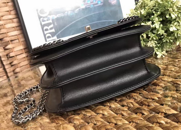 Chanel Latest Flap Bag Calfskin and Silver Tone Metal Black For Sale