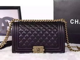 Chanel Le Boy Black Caviar Antique Brass Hardware for Sale