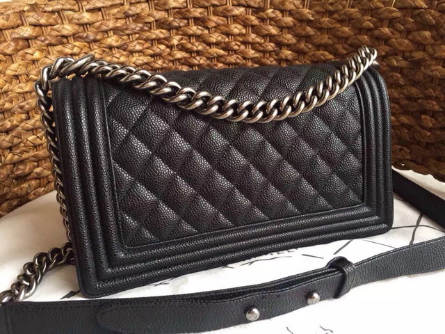 Chanel Le Boy Black Caviar Silver Hardware for Sale