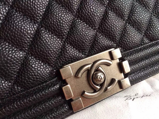 Chanel Le Boy Black Caviar Silver Hardware for Sale