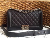 Chanel Le Boy Black Caviar Silver Hardware for Sale