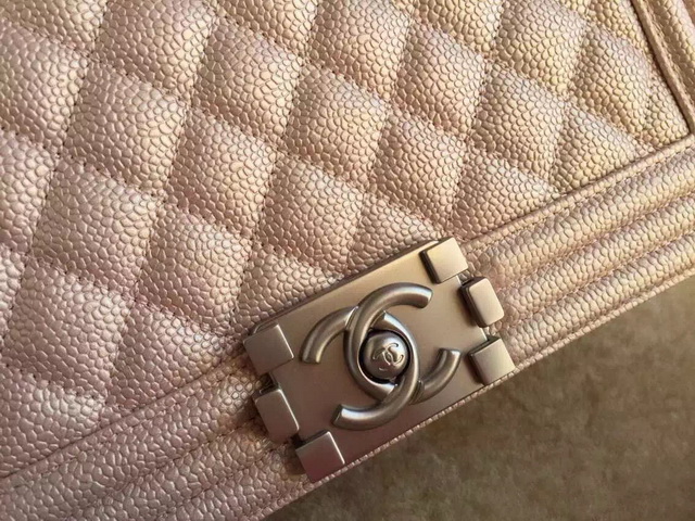 Chanel Le Boy Champagne Lambskin Silver Hardware for Sale