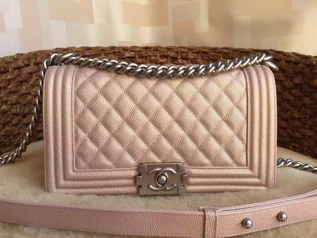 Chanel Le Boy Champagne Lambskin Silver Hardware for Sale