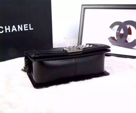 Chanel Le Boy Chevron Black Lambskin Silver Hardware for Sale