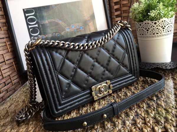 Chanel Le Boy Flap Bag Black Calfskin for Sale