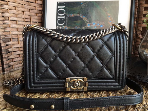 Chanel Le Boy Flap Bag Black Calfskin for Sale