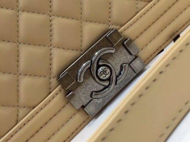 Chanel Le Boy Flap Bag in Beige Lambskin Silver Hardware for Sale