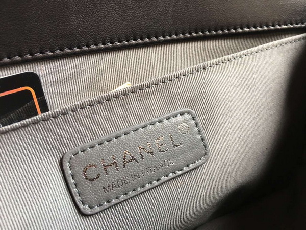 Chanel Le Boy Flap Bag with Handle Python Lambskin Ruthenium Metal Beige for Sale