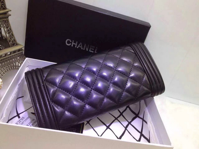 Chanel Le Boy Flap Wallet Black Lambskin for Sale