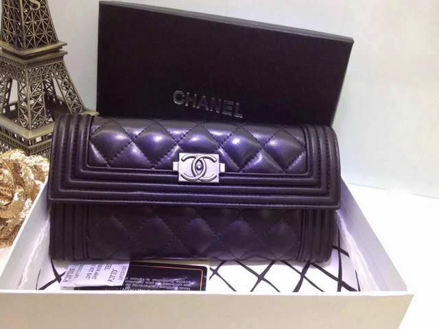 Chanel Le Boy Flap Wallet Black Lambskin for Sale