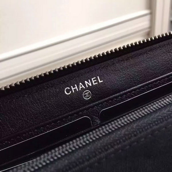 Chanel Le Boy Long Wallet Black Calfskin for Sale