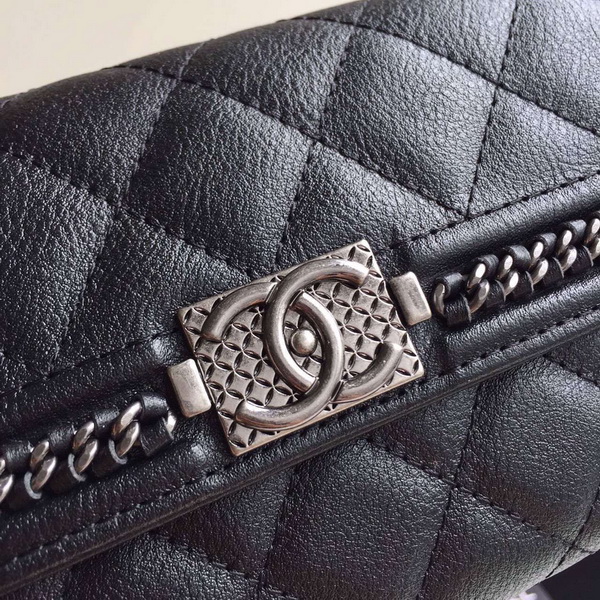 Chanel Le Boy Wallet Black Calfskin for Sale