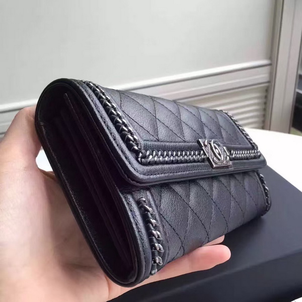 Chanel Le Boy Wallet Black Calfskin for Sale