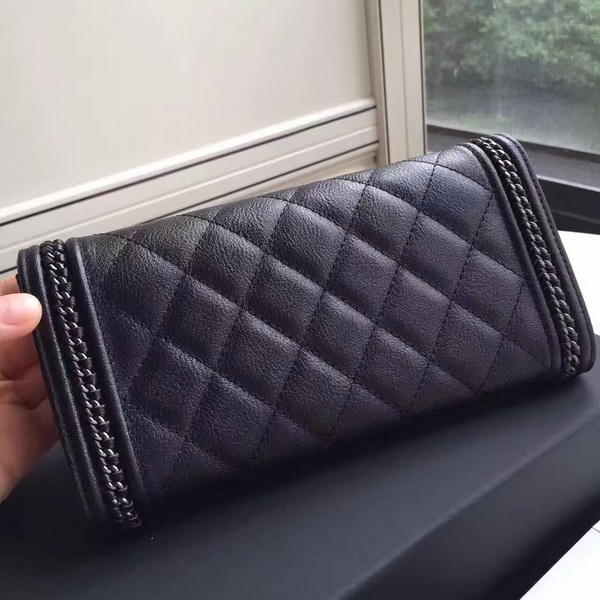 Chanel Le Boy Wallet Black Calfskin for Sale