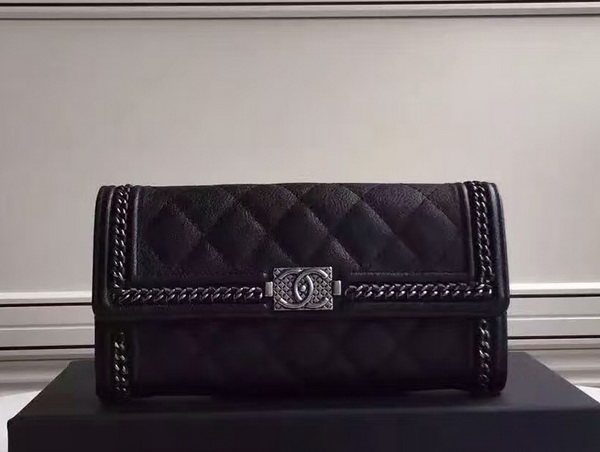 Chanel Le Boy Wallet Black Calfskin for Sale