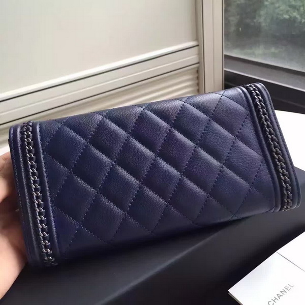 Chanel Le Boy Wallet Navy Calfskin for Sale