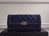 Chanel Le Boy Wallet Navy Calfskin for Sale