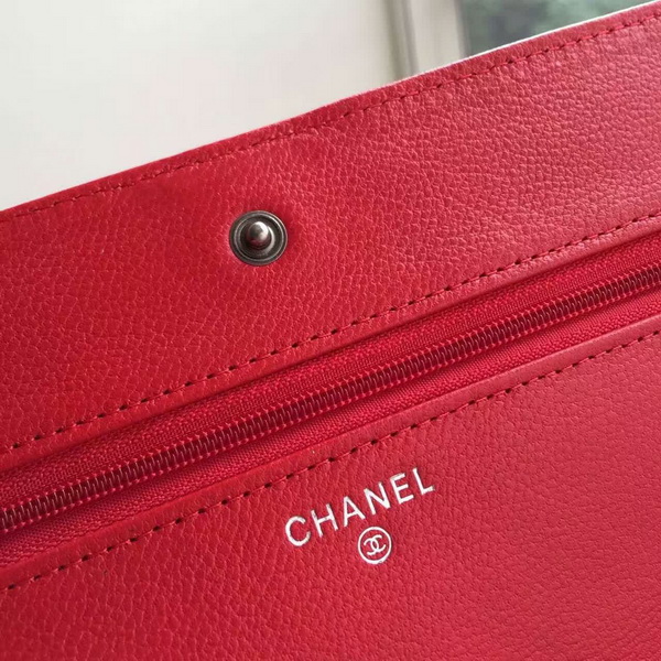 Chanel Le Boy Wallet On Chain Red Calfskin for Sale