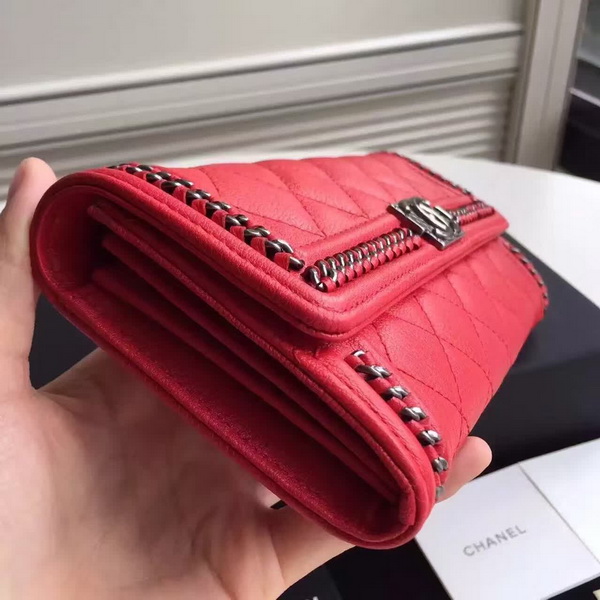 Chanel Le Boy Wallet Red Calfskin for Sale