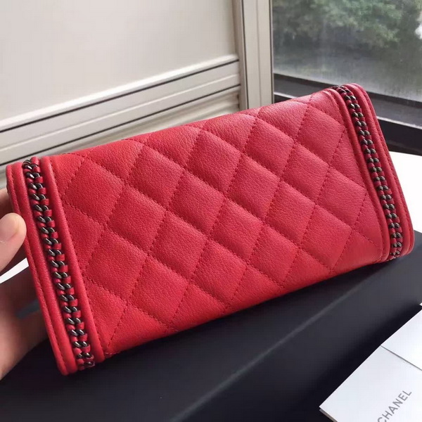 Chanel Le Boy Wallet Red Calfskin for Sale