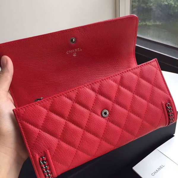 Chanel Le Boy Wallet Red Calfskin for Sale