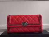 Chanel Le Boy Wallet Red Calfskin for Sale