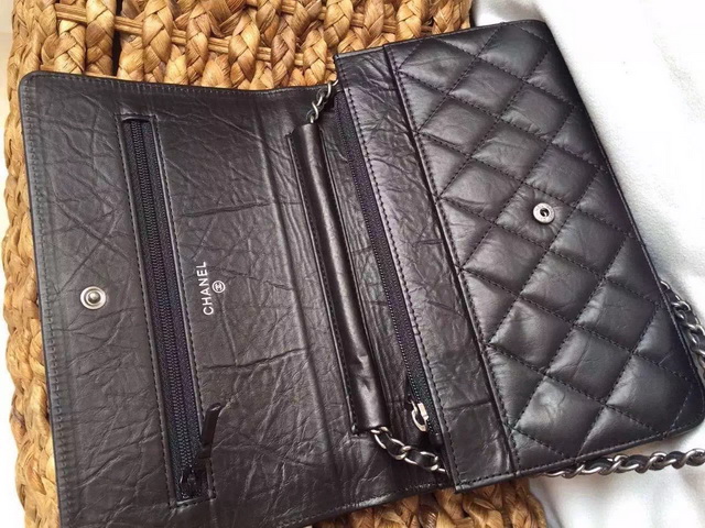 Chanel Le Boy Wallet in Black With Chain and Charms for Sale