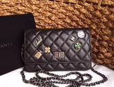 Chanel Le Boy Wallet in Black With Chain and Charms for Sale