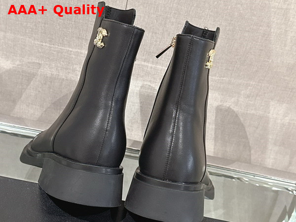 Chanel Leather Ankle Boot in Black Replica