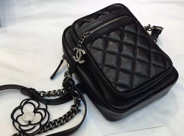 Chanel Leather Messenger Bag in Black for Sale