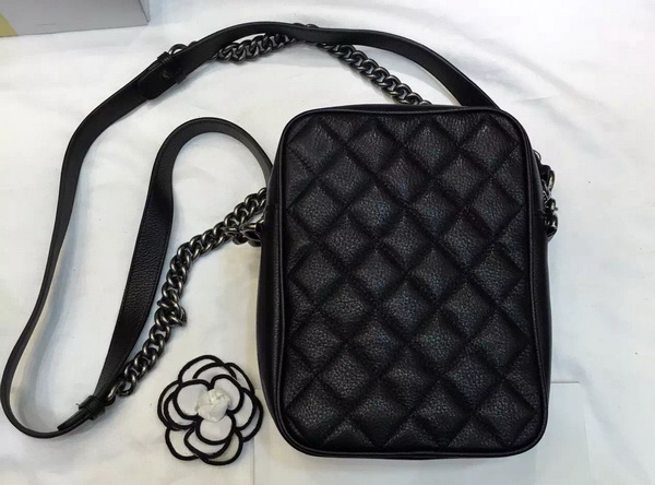 Chanel Leather Messenger Bag in Black for Sale