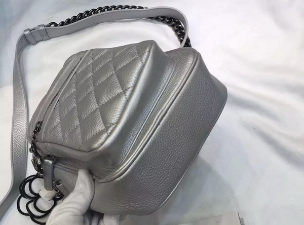 Chanel Leather Messenger Bag in Sivler for Sale