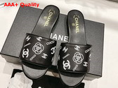 Chanel Leather Mule in Black Printed Lambskin Replica