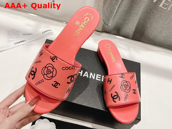 Chanel Leather Mule in Pink Printed Lambskin Replica