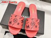 Chanel Leather Mule in Pink Printed Lambskin Replica