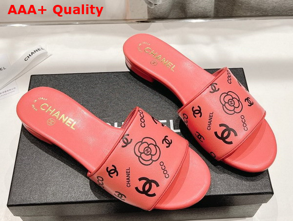 Chanel Leather Mule in Pink Printed Lambskin Replica