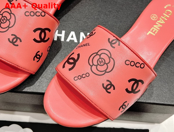 Chanel Leather Mule in Pink Printed Lambskin Replica