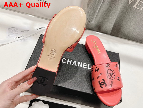 Chanel Leather Mule in Pink Printed Lambskin Replica