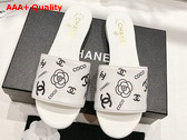 Chanel Leather Mule in White Printed Lambskin Replica