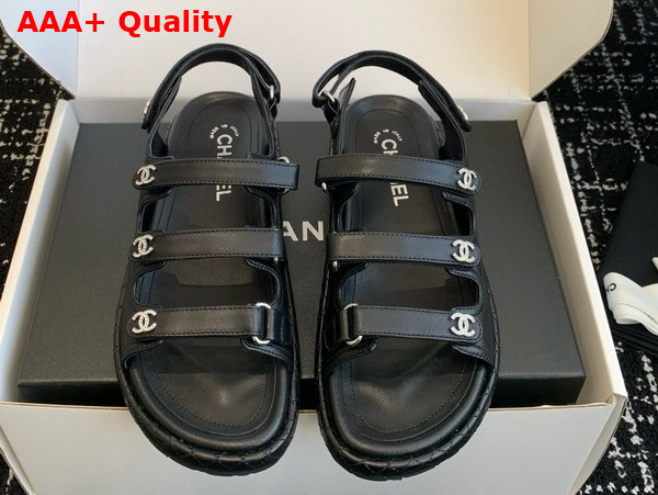 Chanel Leather Sandal in Black Replica