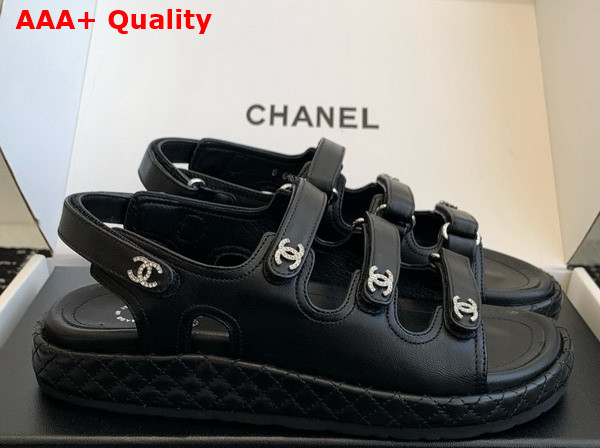 Chanel Leather Sandal in Black Replica